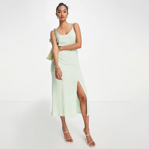 Asos Midi Dress, Green, Size 4 - Picture 1 of 5